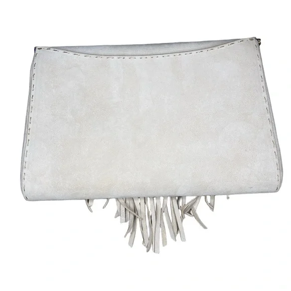 Tyler Ellis Lee Pouchet Cream Silk and Velvet small clutch
